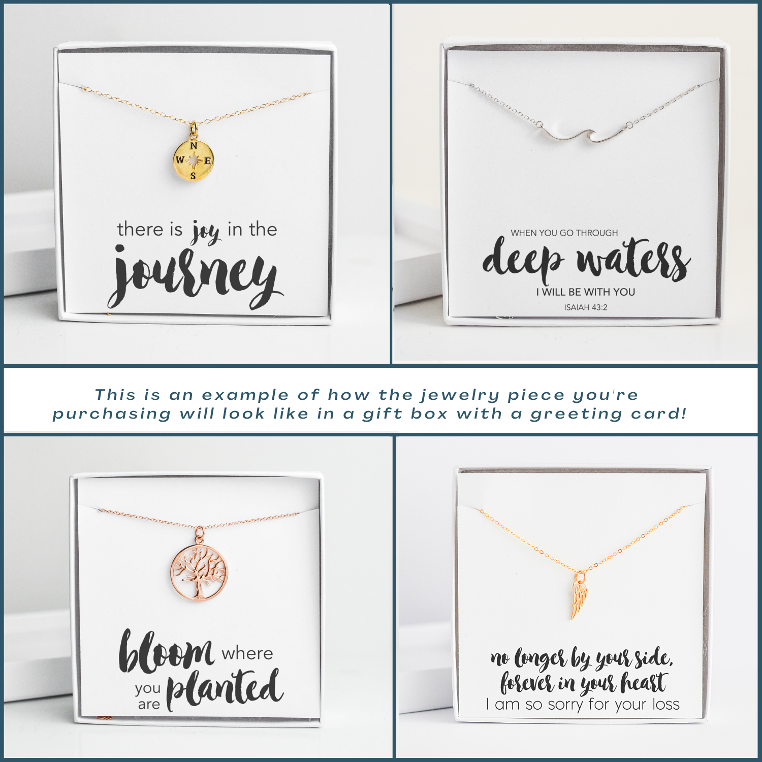 Inspirational Necklace Card has special message and charm