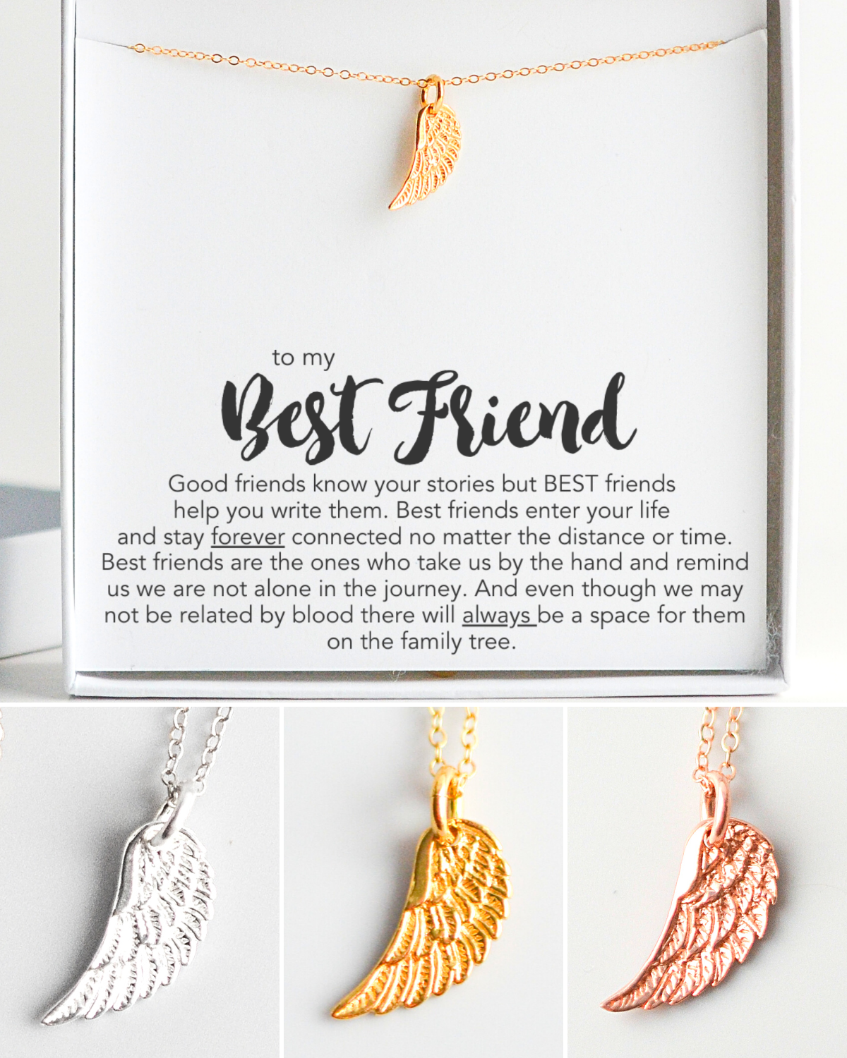To my Angel, my Guide and my Best Friend- Personalized Heart Name Neck –